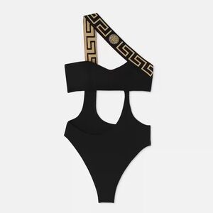 Black One-Shoulder Swim One Piece Medusa Size S